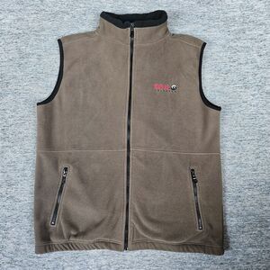 VTG 90s Vail Colorado Full Zip Brown Tan Fleece Vest Skiing Large Snowboard